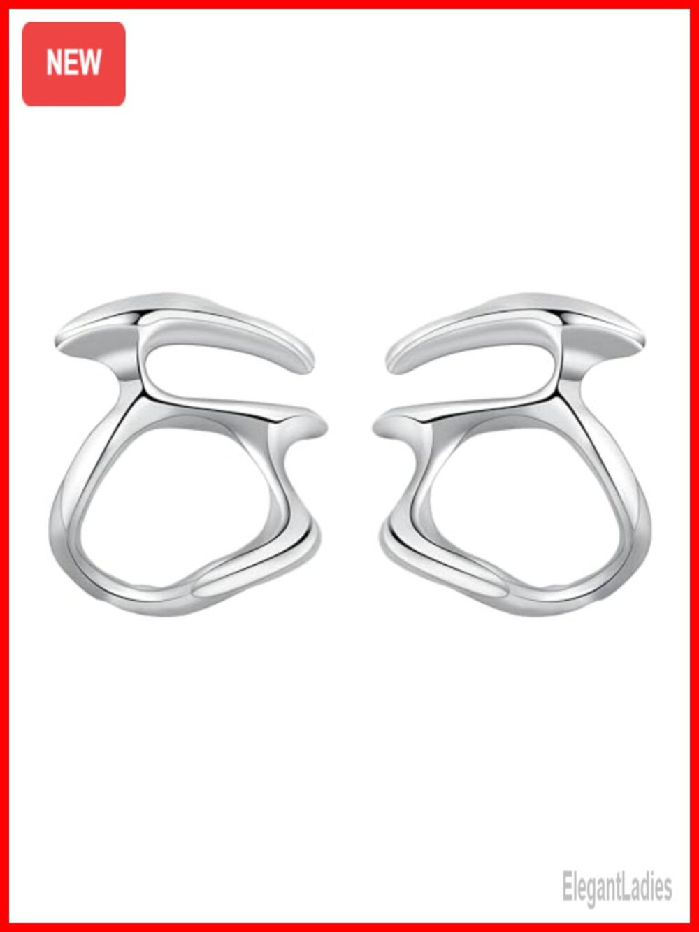 925 Sterling Silver Dangle Drop Earrings Irregular Unique Statement